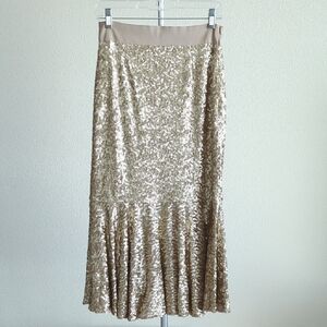 Maison Père Elegant Gold Sequin Mermaid Skirt